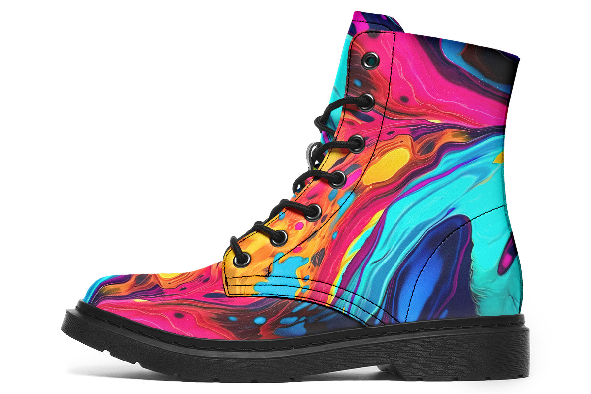 Liquid Abstract Colorful Boots