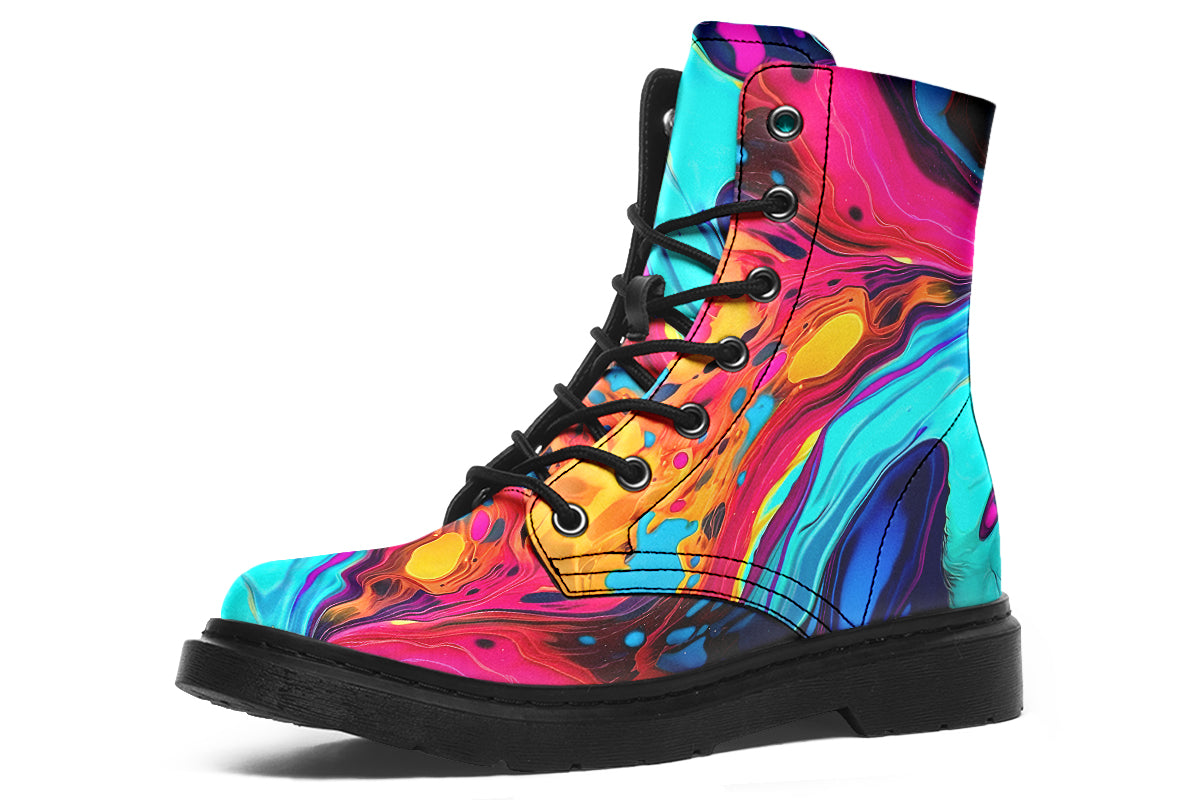 Liquid Abstract Colorful Boots