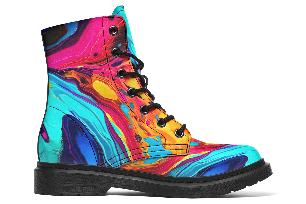 Liquid Abstract Colorful Boots