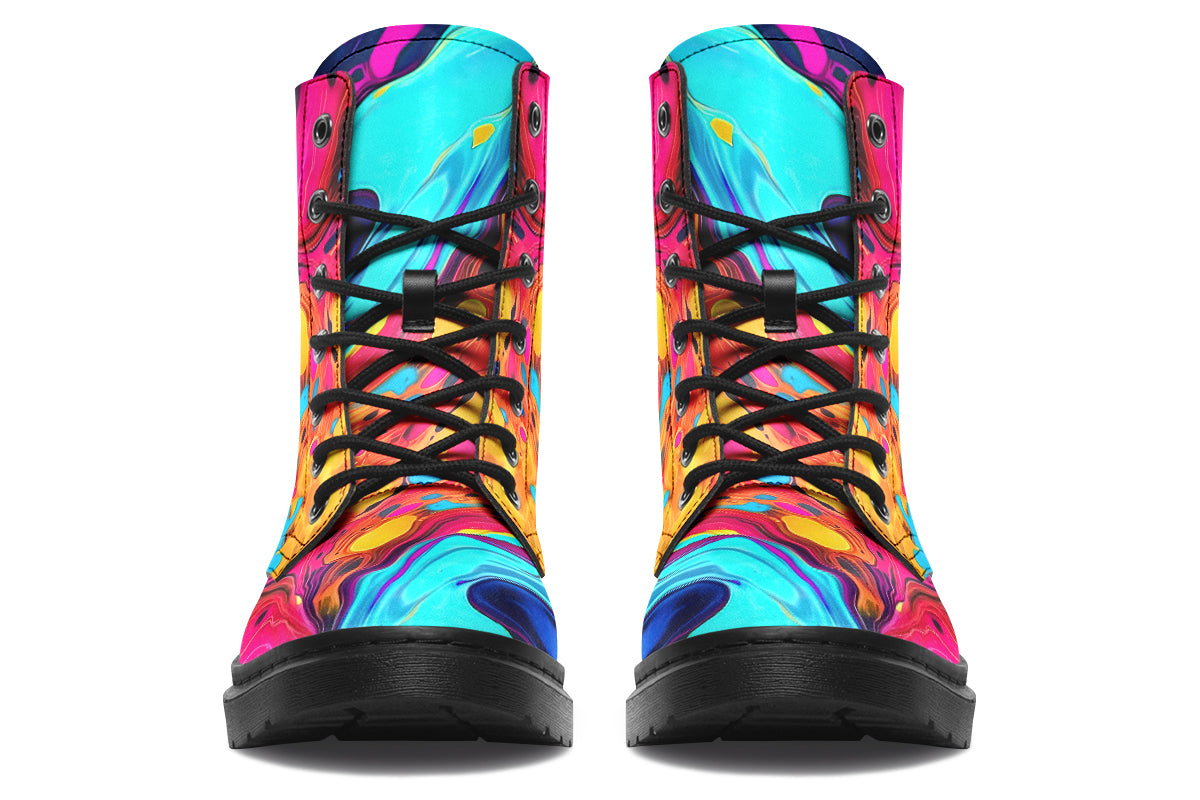 Liquid Abstract Colorful Boots