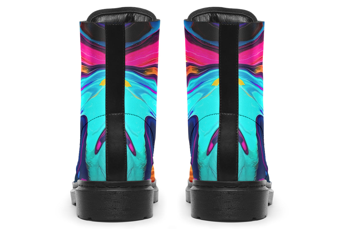 Liquid Abstract Colorful Boots