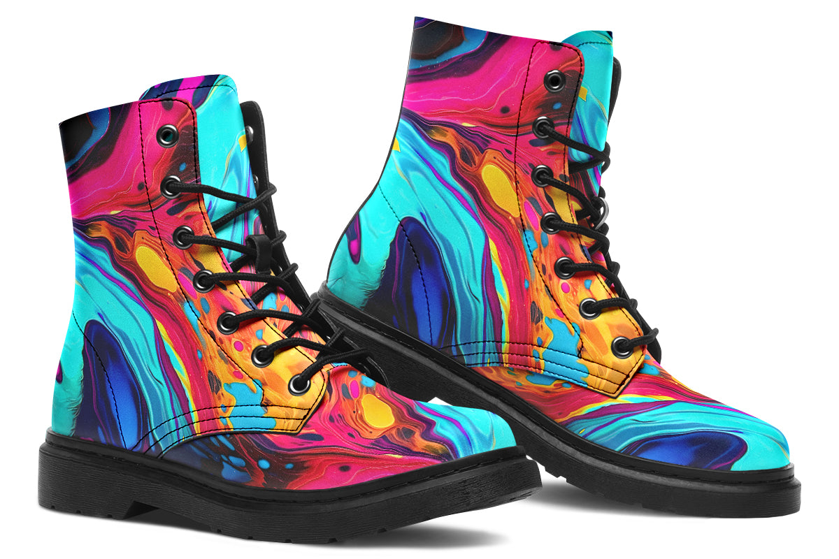 Liquid Abstract Colorful Boots