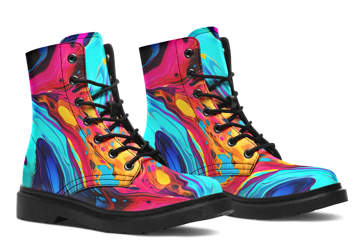 Liquid Abstract Colorful Boots