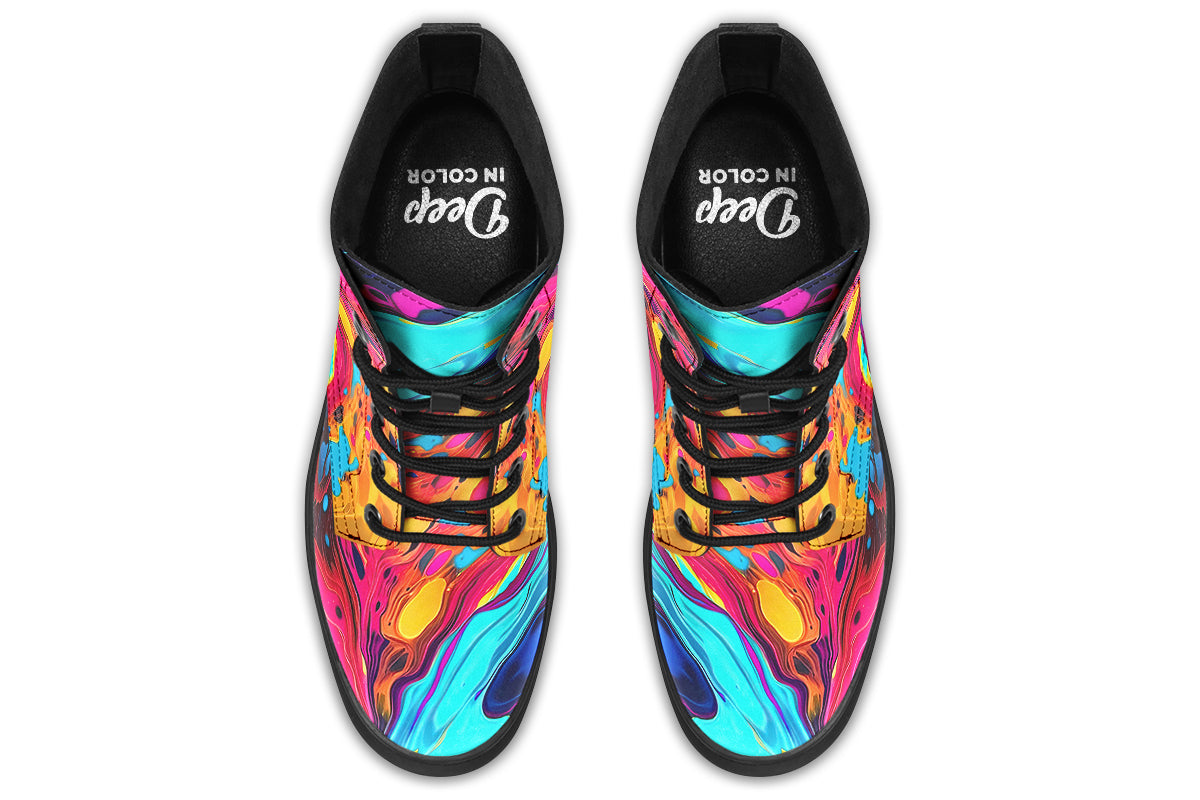 Liquid Abstract Colorful Boots