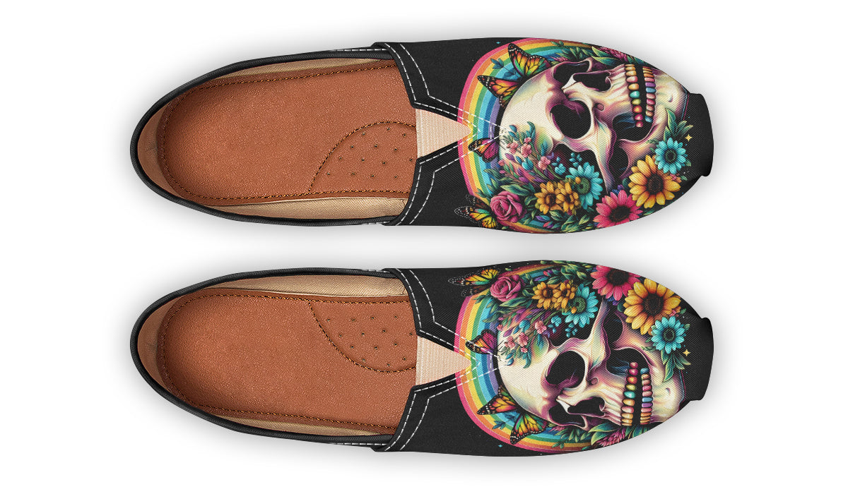 Flower Rainbow Skull Casual