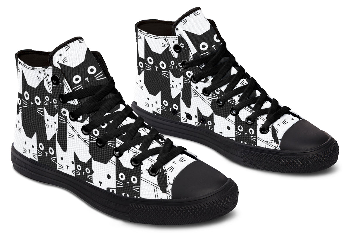 Black And White Cats Hightops