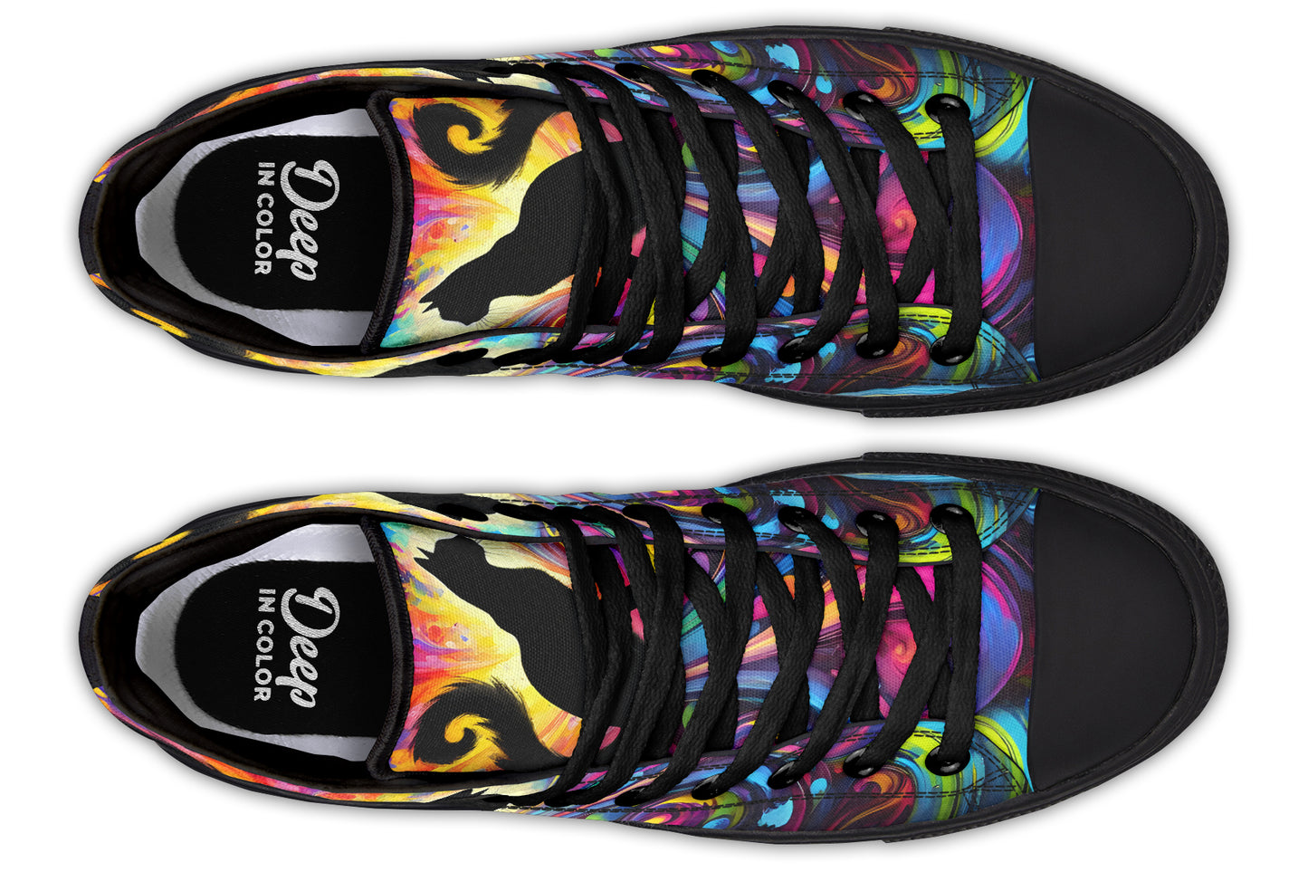 Black Cat In Colors Hightops