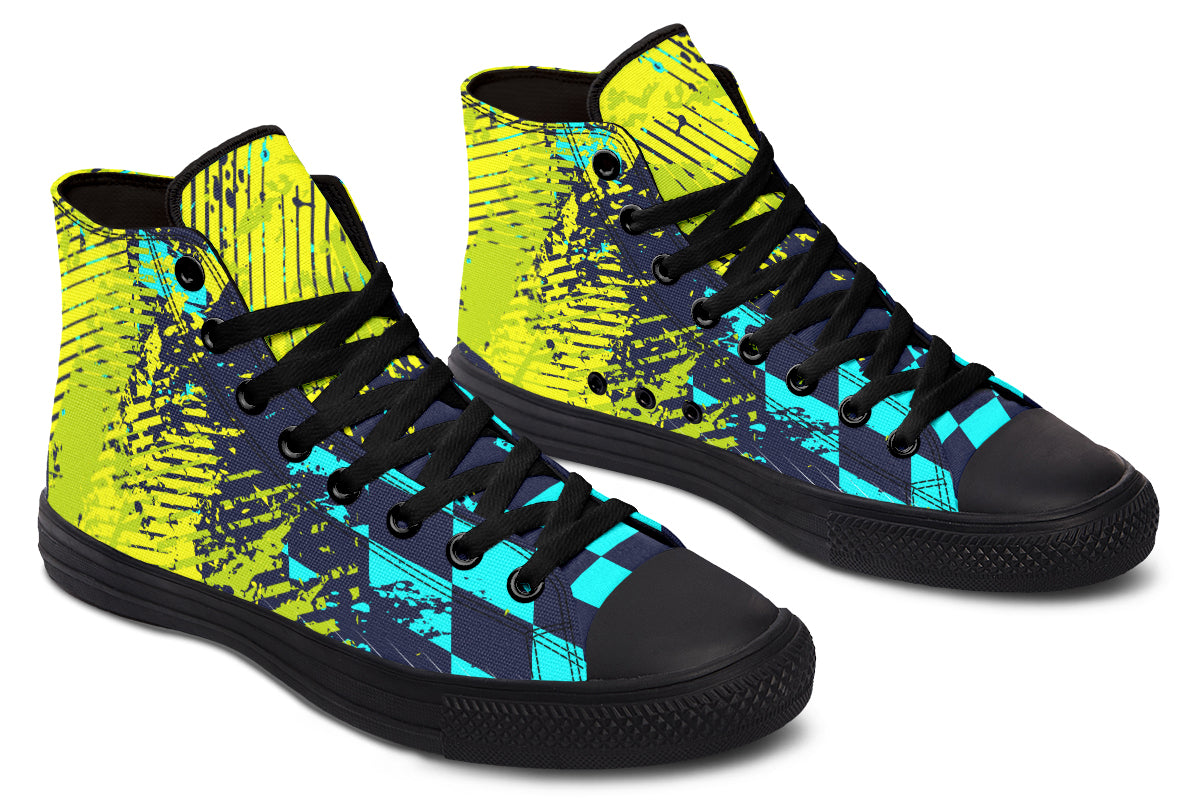 Checkered Green Grunge Hightops