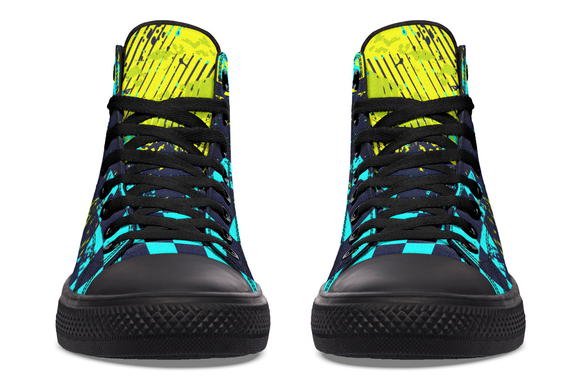 Checkered Green Grunge Hightops