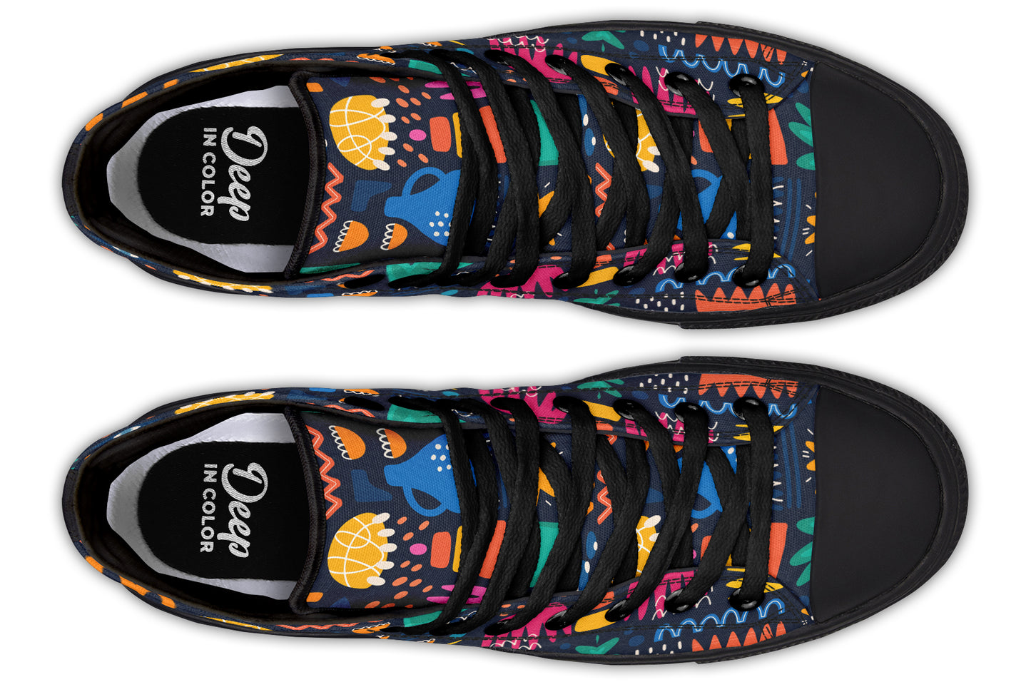 Colorful Doodle Shapes Hightops