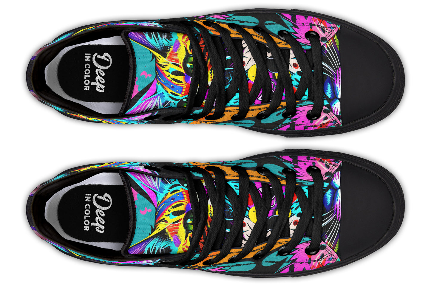 Colorful Graffiti Cat Hightops
