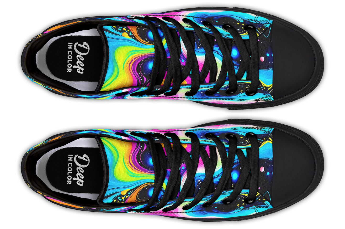 Colorful Wave In Space Hightops