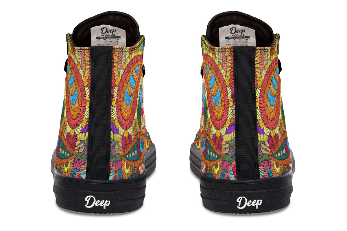 Embroidered Paisley High Tops