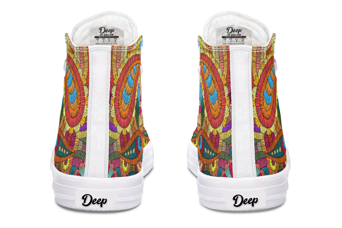 Embroidered Paisley High Tops