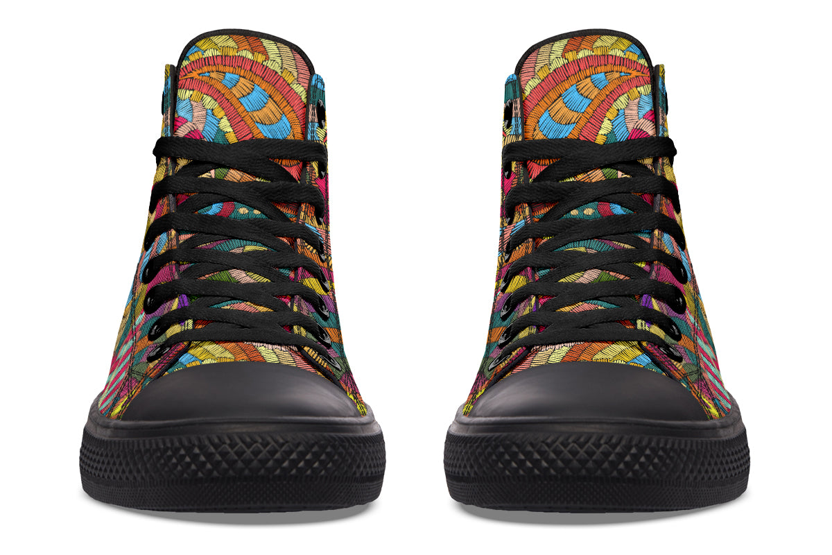 Embroidered Paisley High Tops