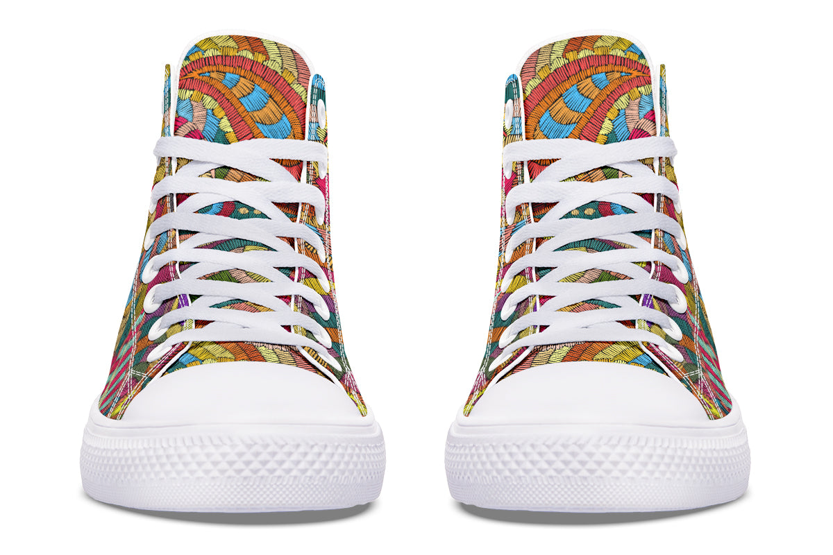 Embroidered Paisley High Tops