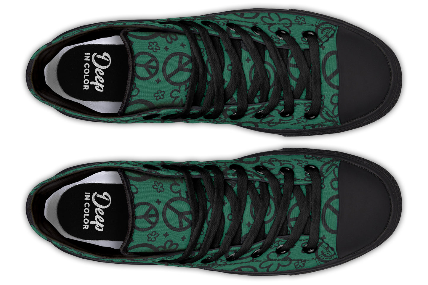 Green Happy Peace Yin Yang Hightop