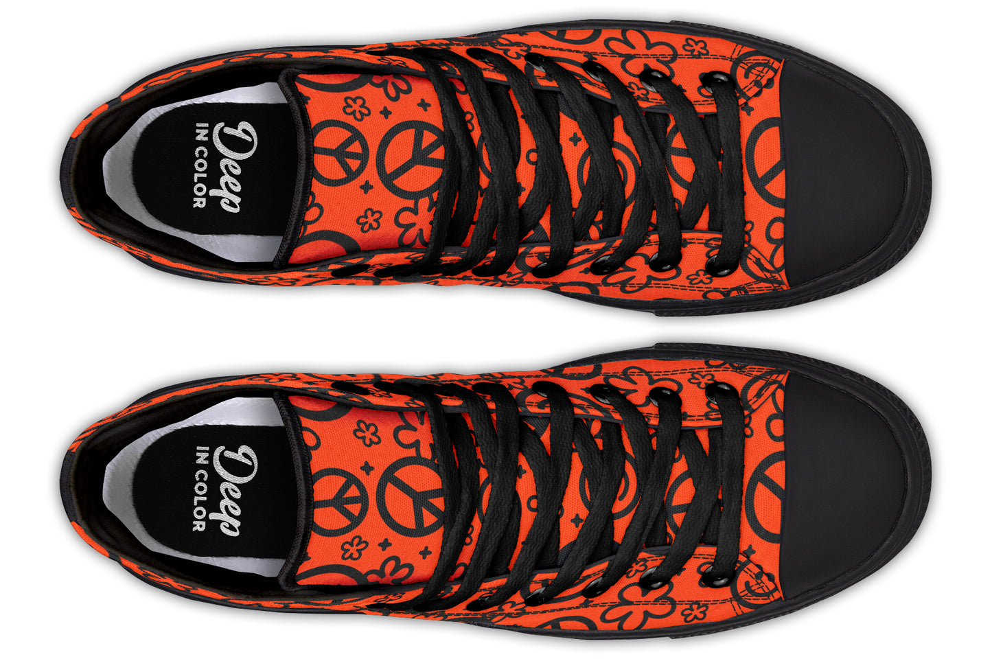 Orange Happy Peace Yin Yang Hightop
