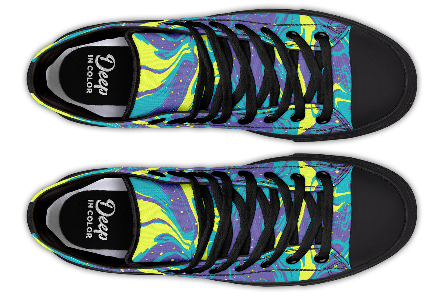 Purple Yellow Liquid Hightops