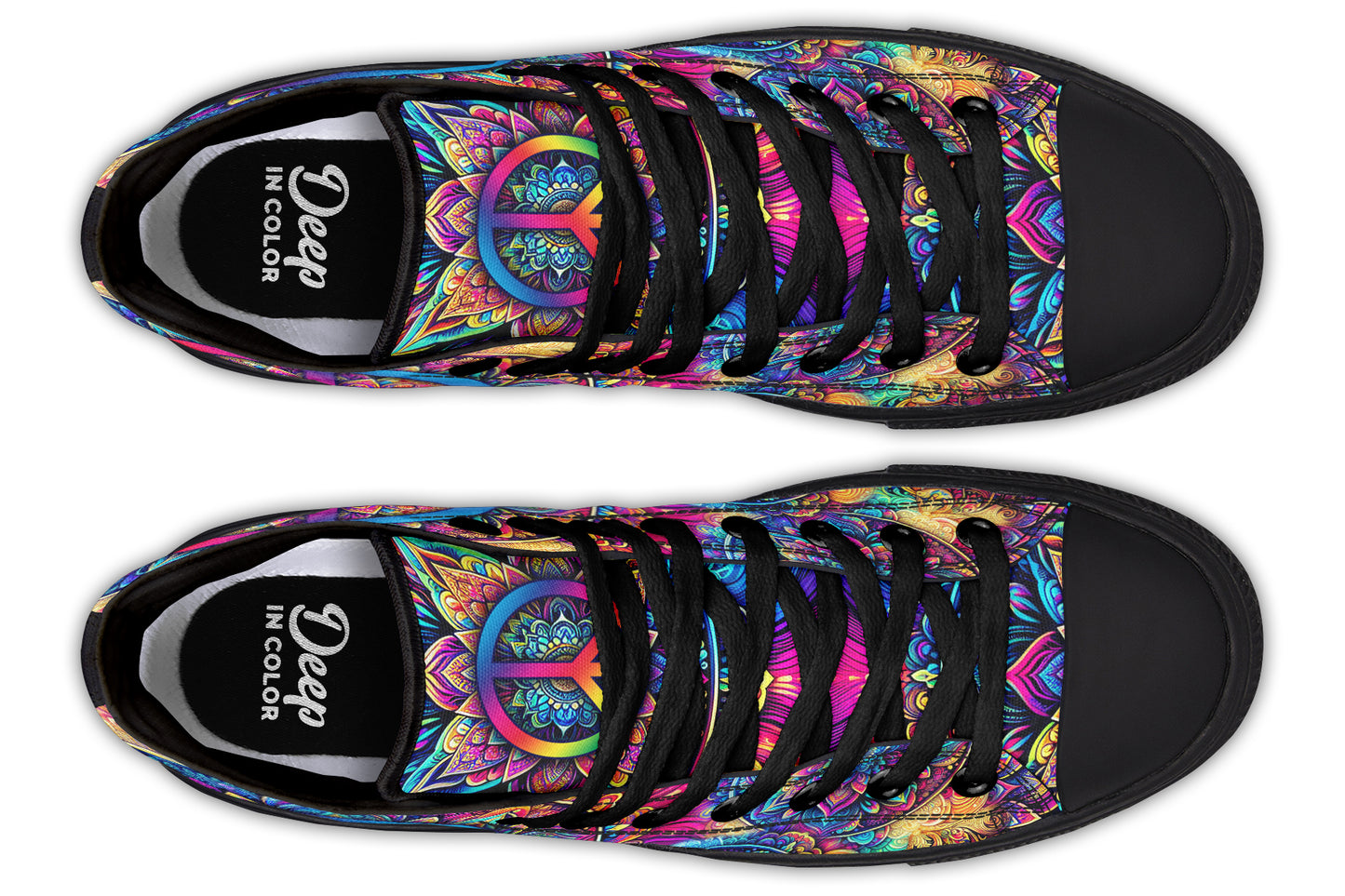 Rainbow Peace Mandalas Hightops