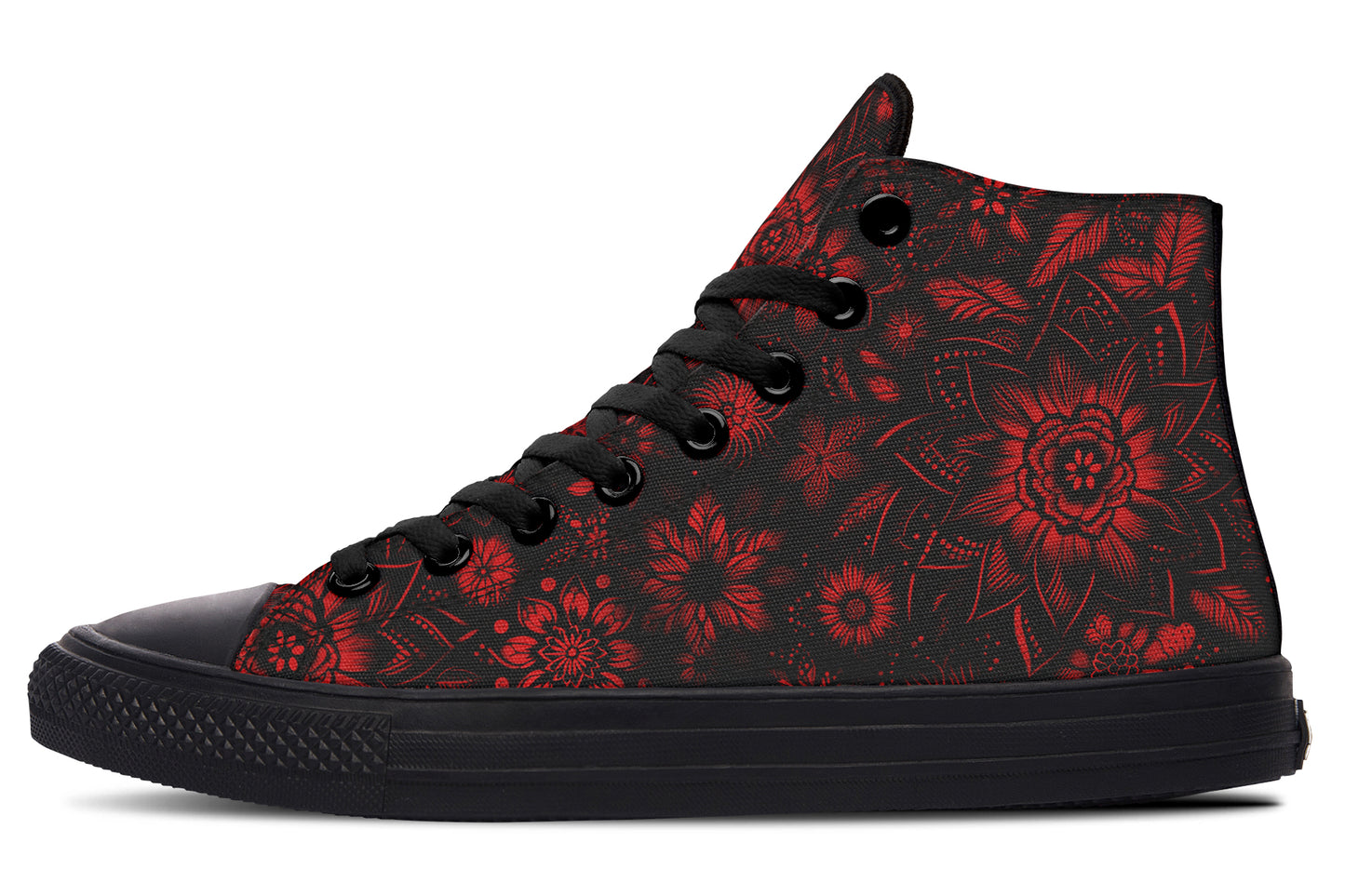 Red Mandala Flower Hightops