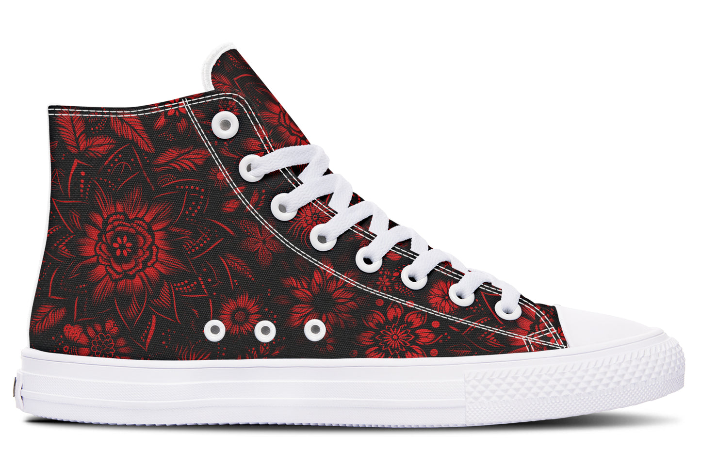 Red Mandala Flower Hightops