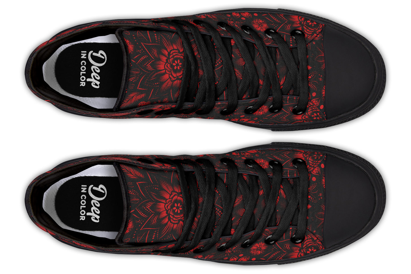 Red Mandala Flower Hightops