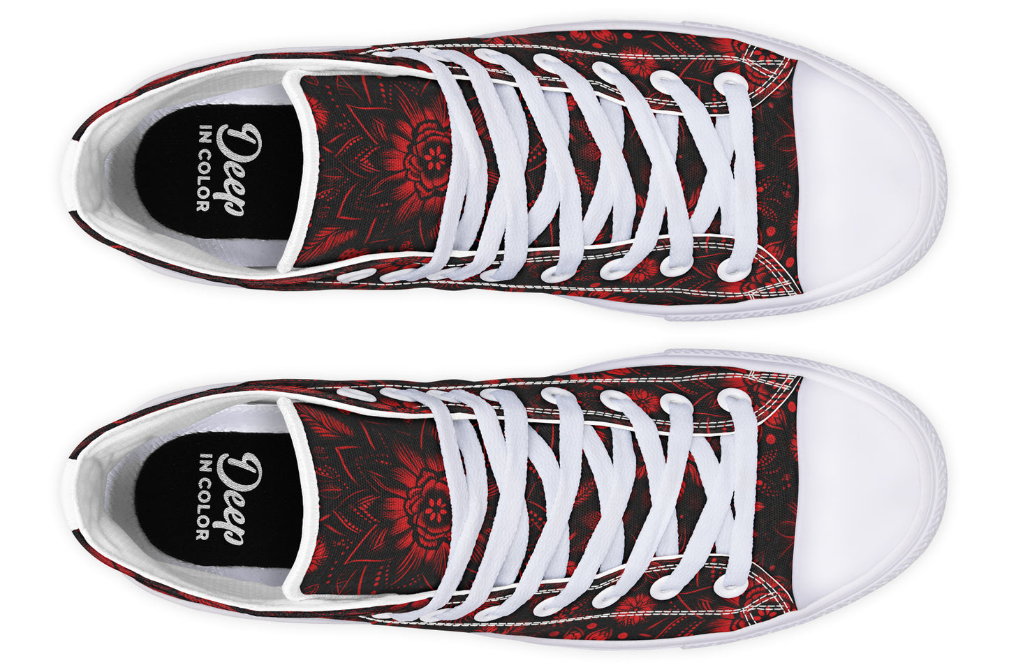 Red Mandala Flower Hightops
