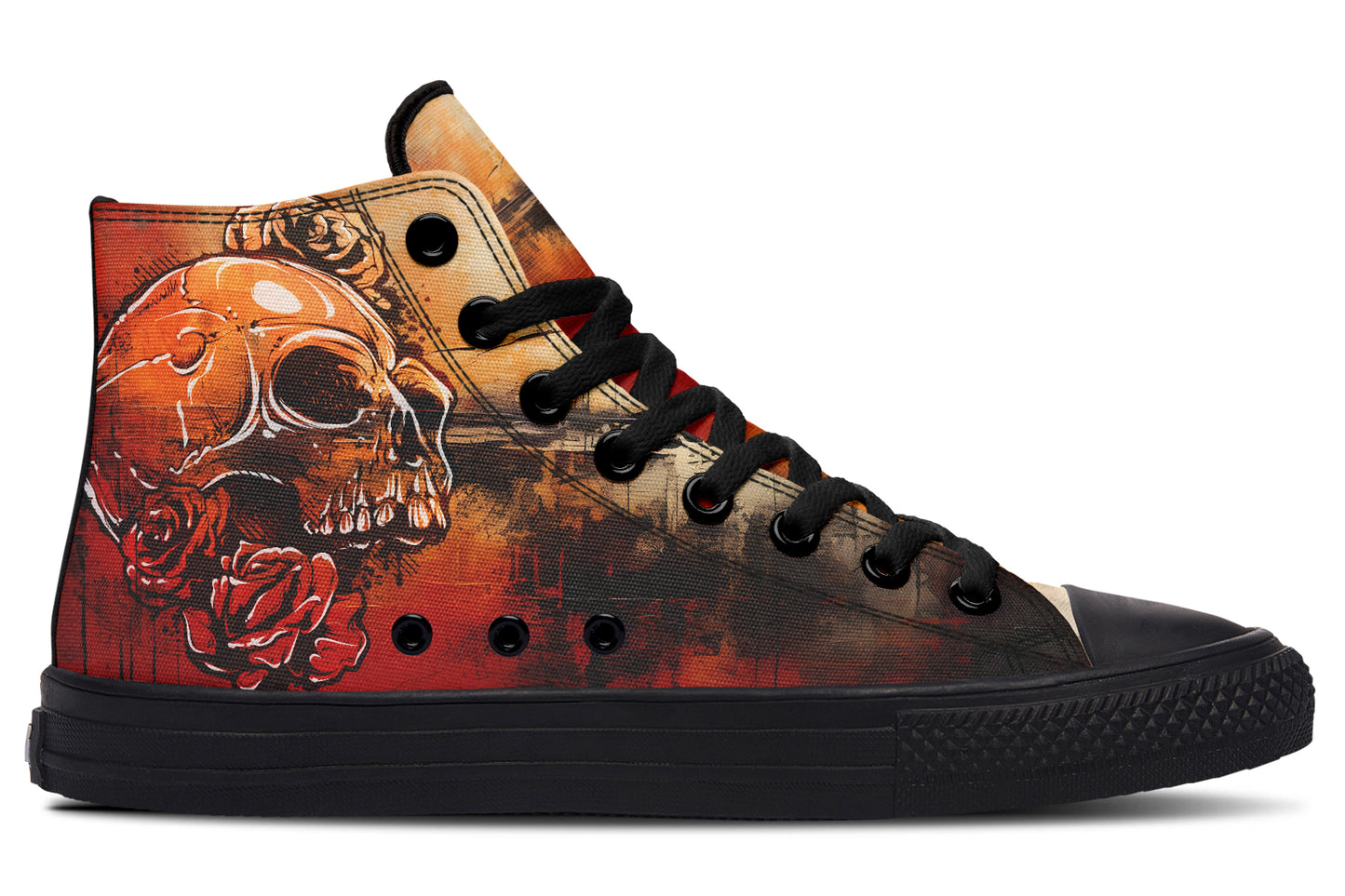 Rusty Skull And Roses Hightops