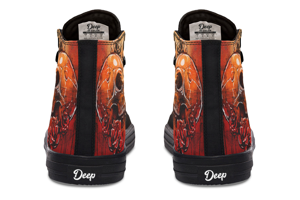 Rusty Skull And Roses Hightops