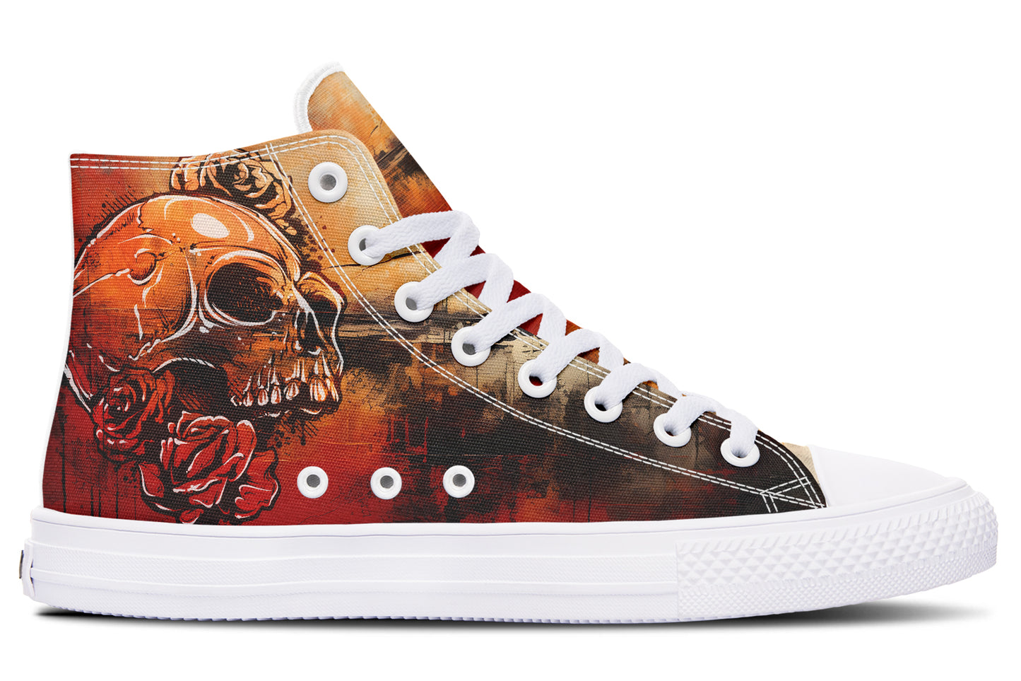 Rusty Skull And Roses Hightops