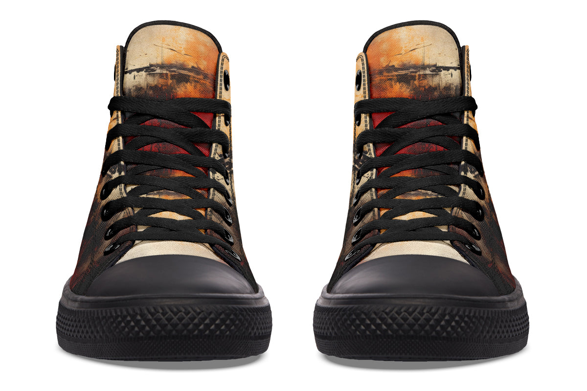 Rusty Skull And Roses Hightops