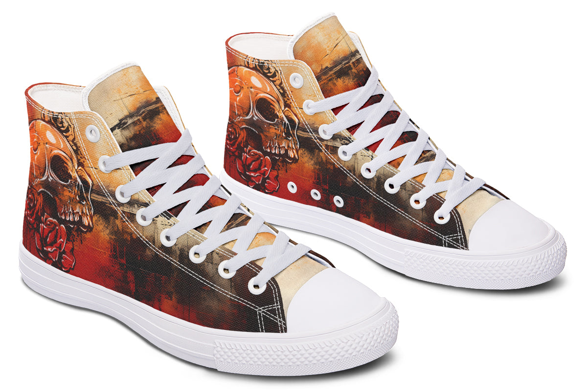 Rusty Skull And Roses Hightops