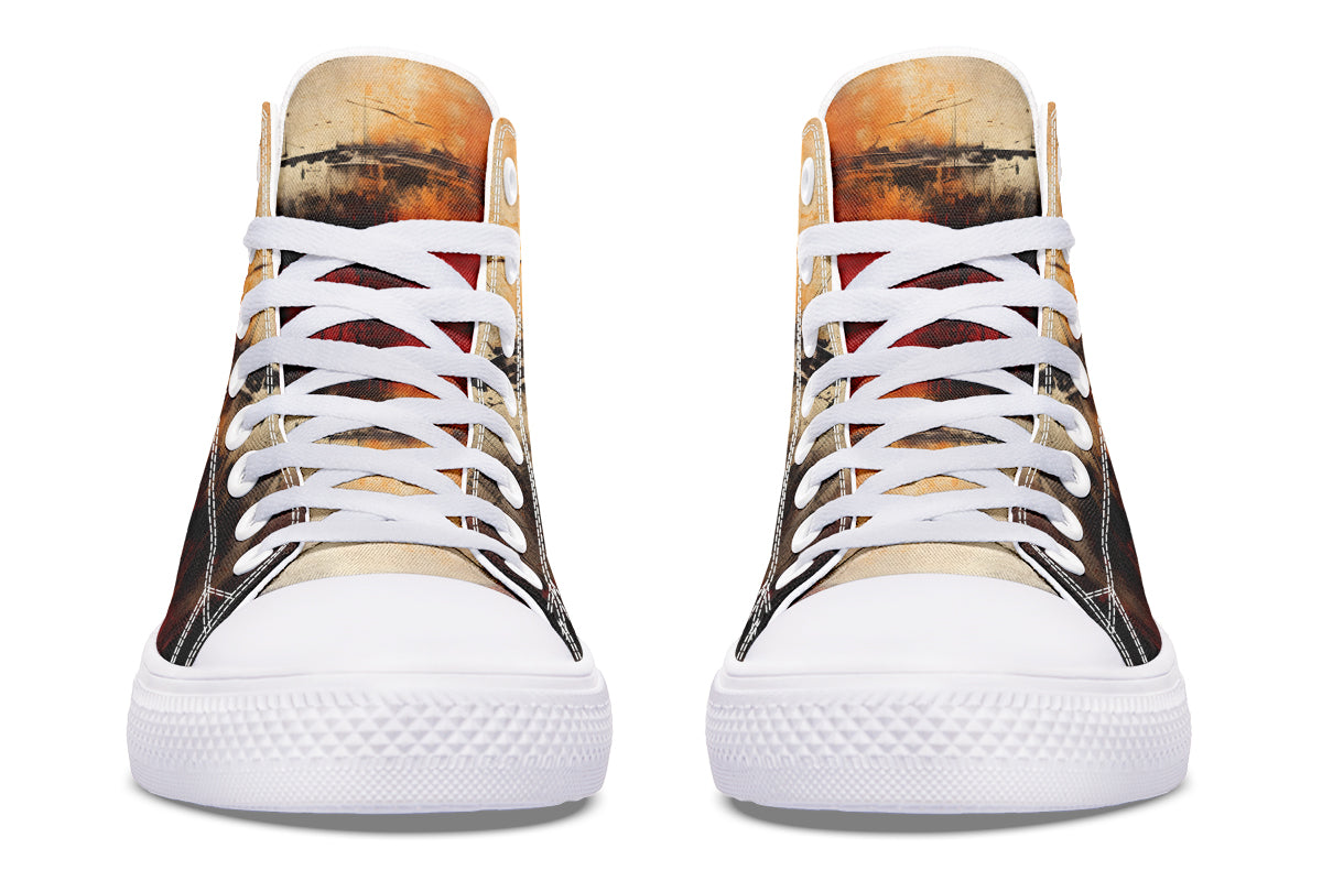 Rusty Skull And Roses Hightops
