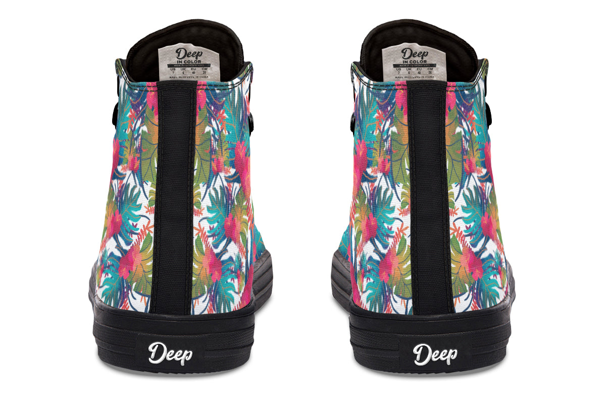 Tropical Watercolor Leaves Hightops