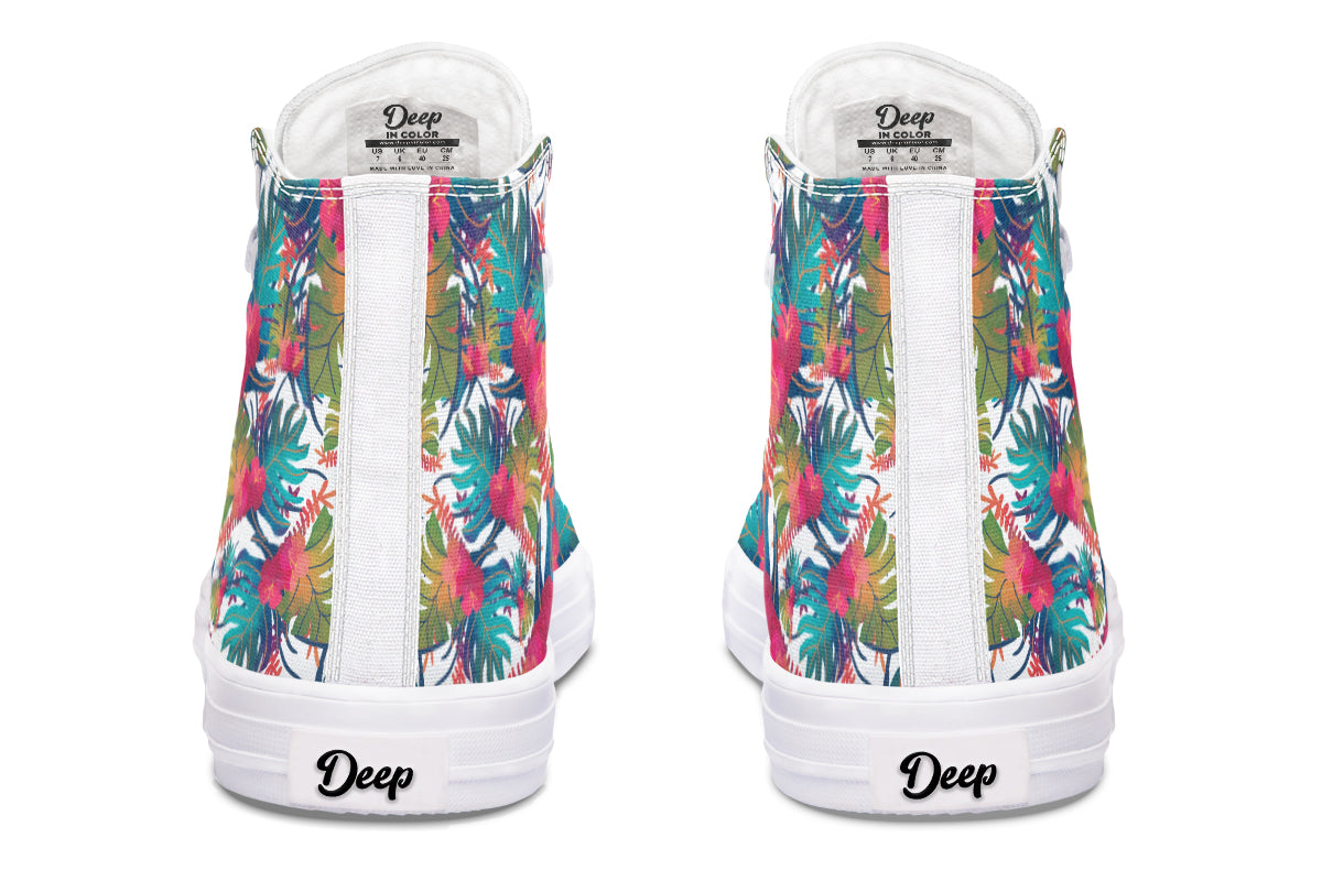 Tropical Watercolor Leaves Hightops