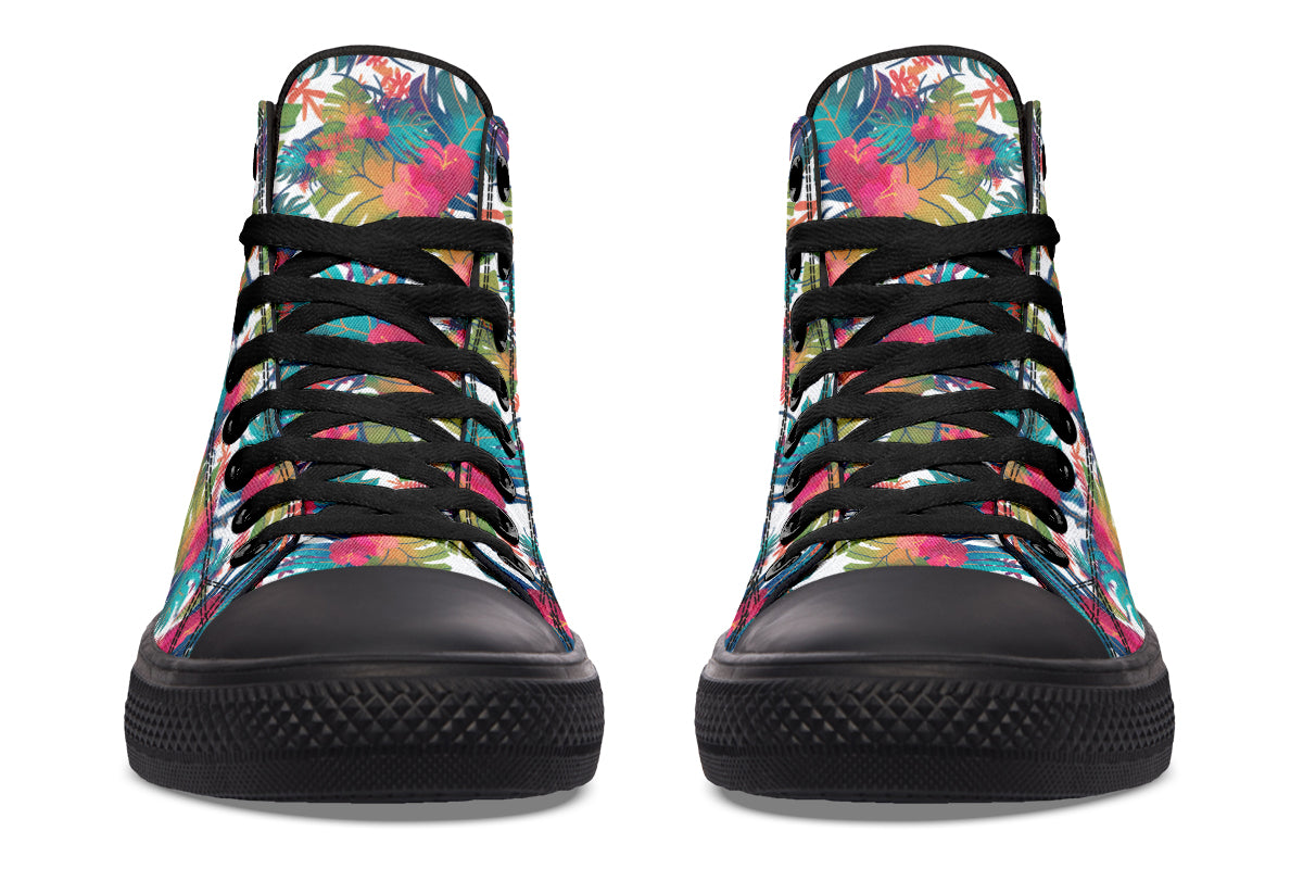 Tropical Watercolor Leaves Hightops