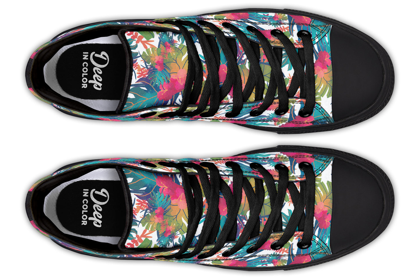 Tropical Watercolor Leaves Hightops