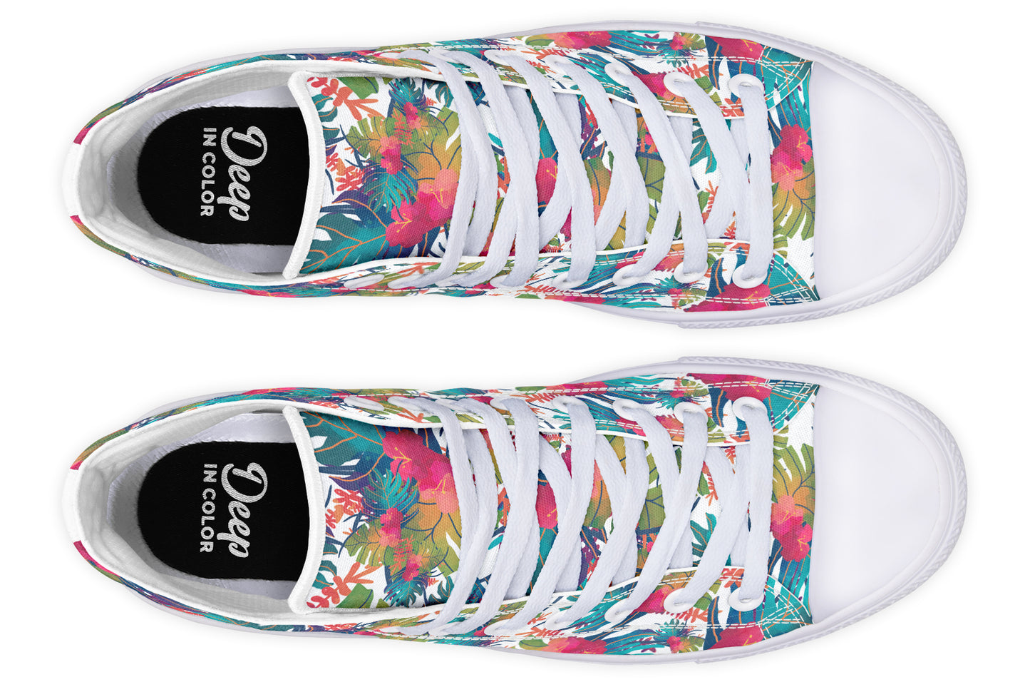 Tropical Watercolor Leaves Hightops