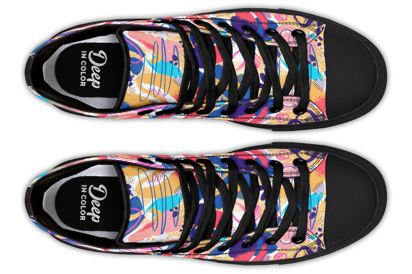 Watercolor Abstract Doodle Hightops