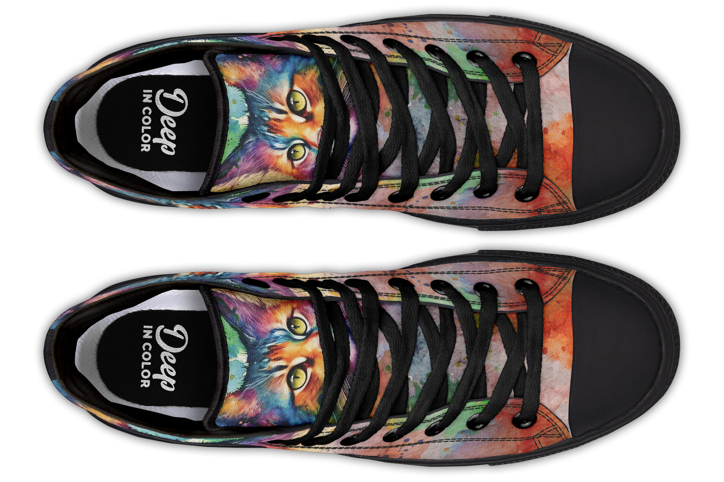Watercolor Cat Hightops