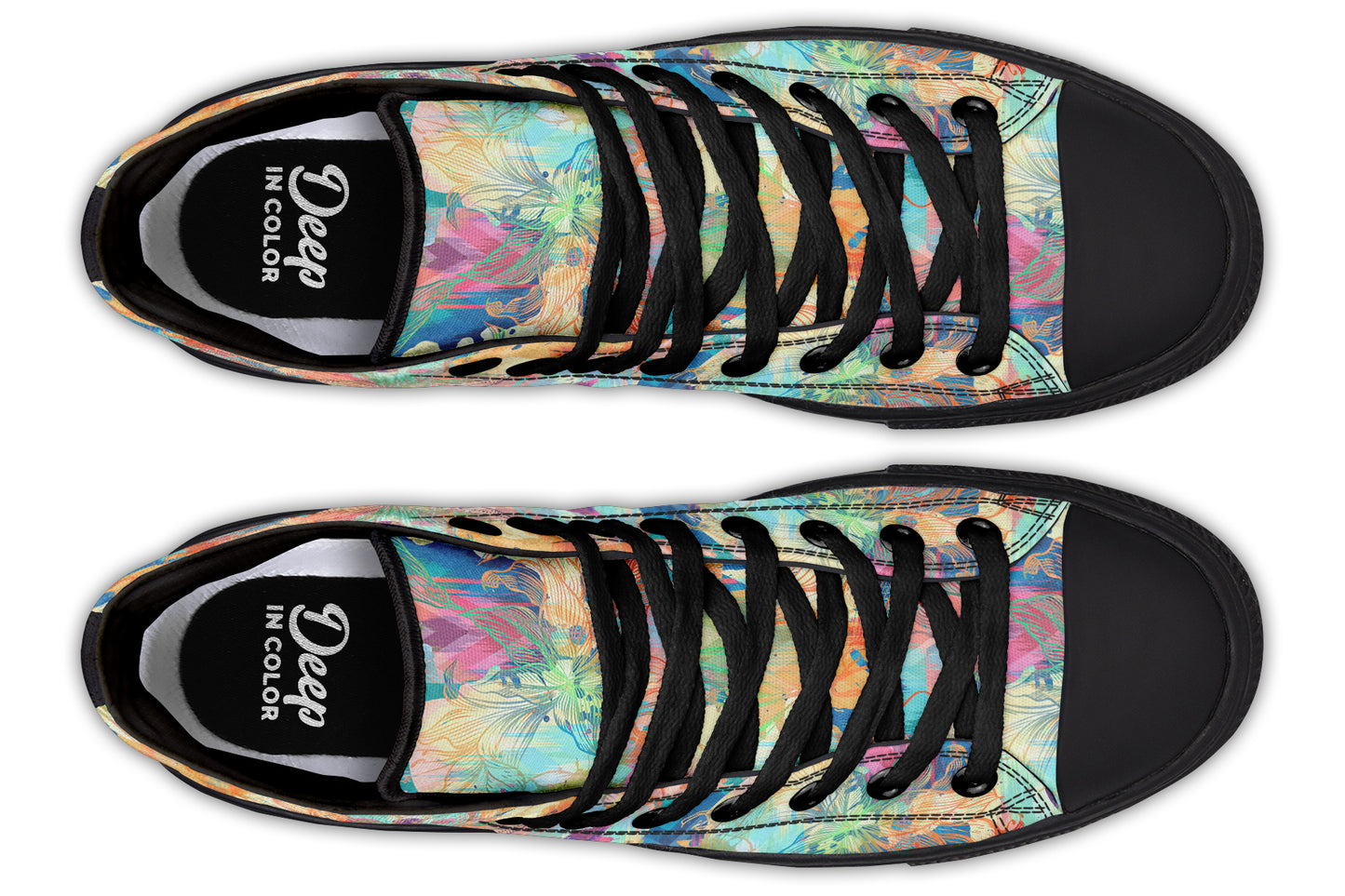 Watercolor Geometric Flowers Hightops