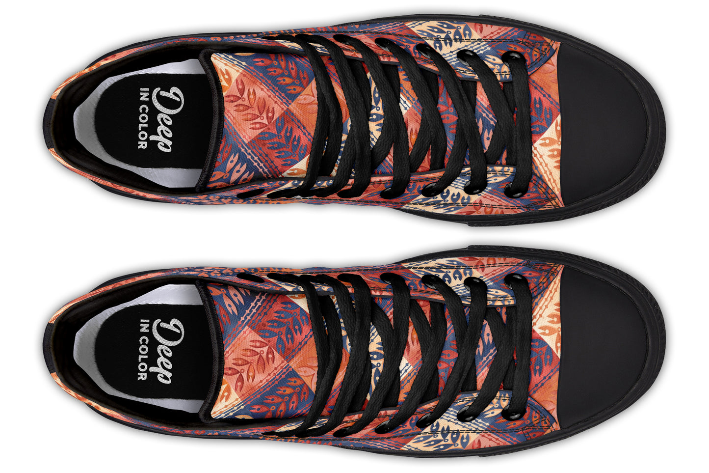 Watercolor Geometric Leaves Hightops