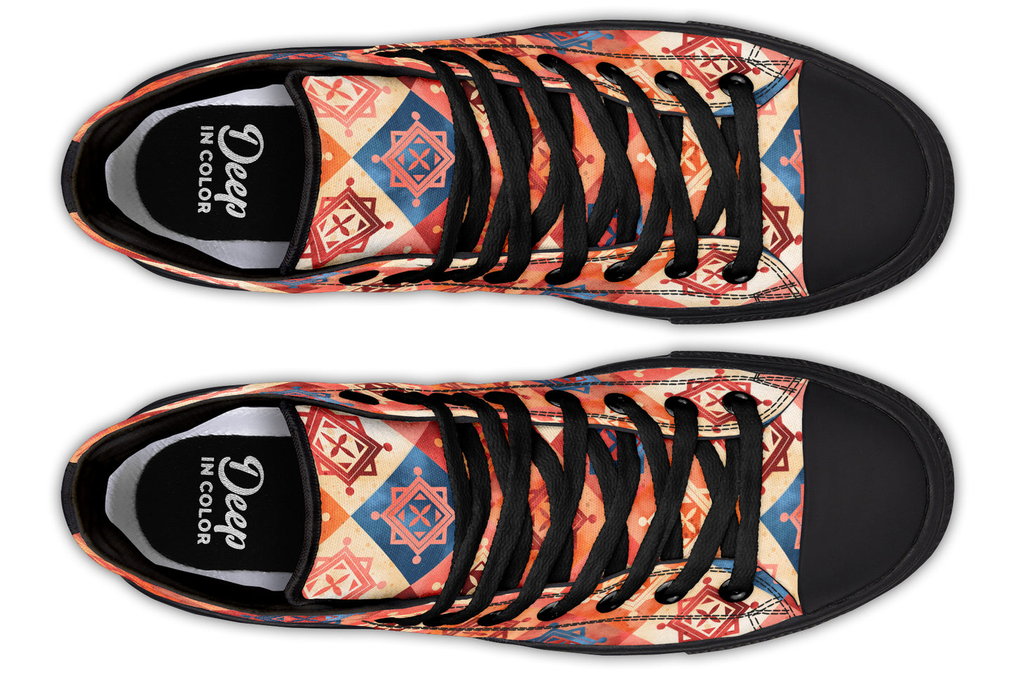 Watercolor Geometric Pattern Hightops