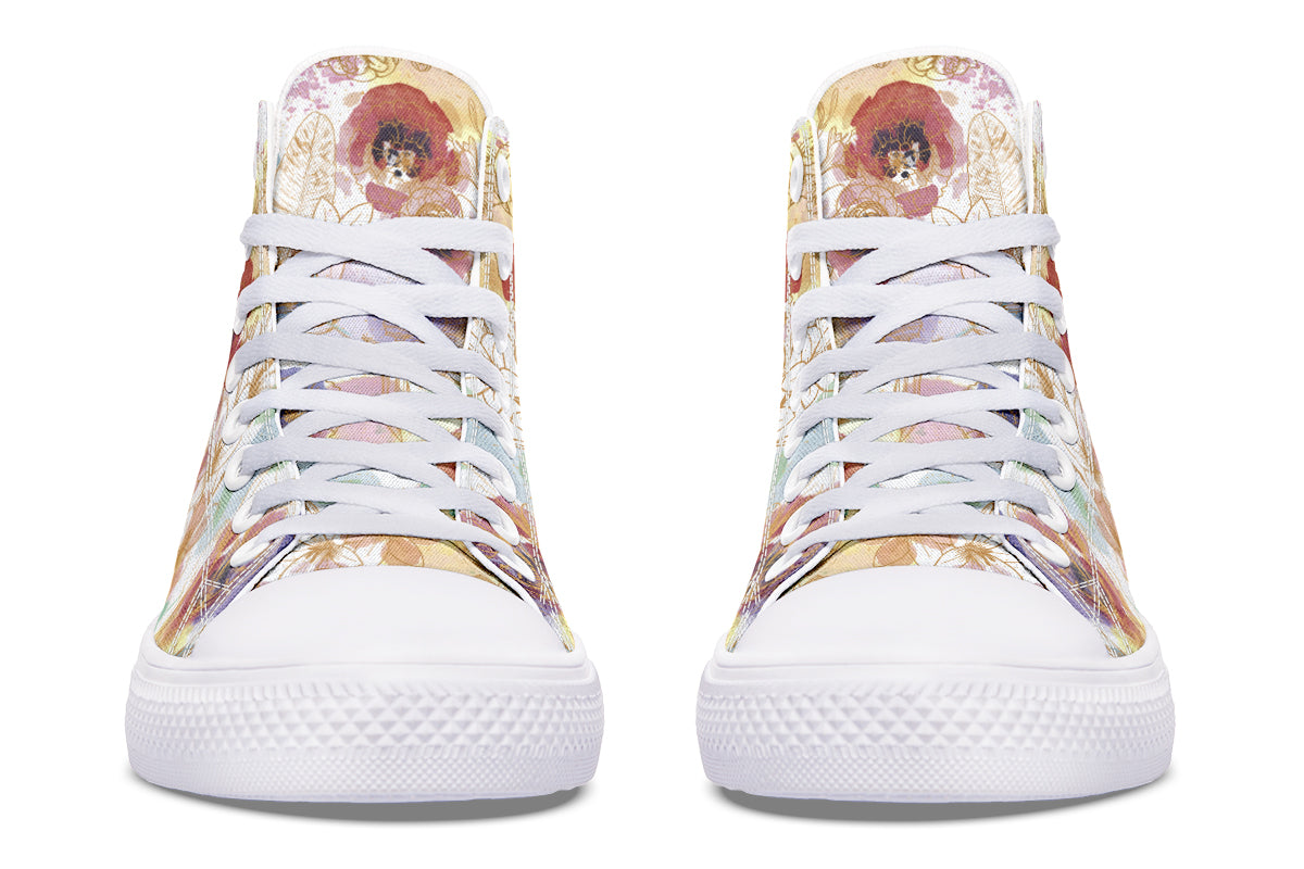 Watercolor Gold Floral Hightops