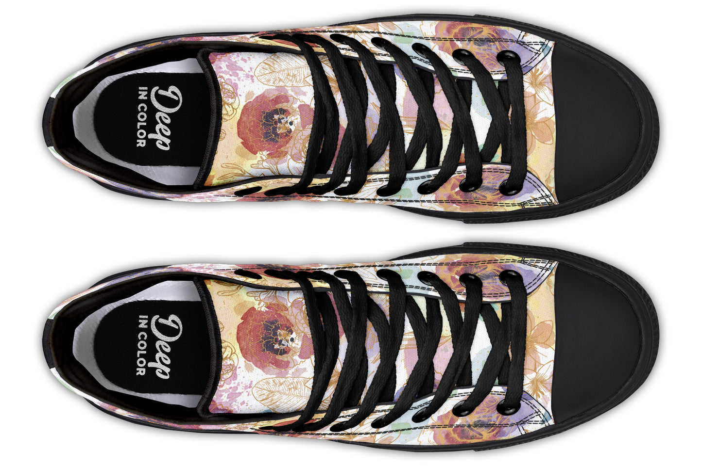 Watercolor Gold Floral Hightops