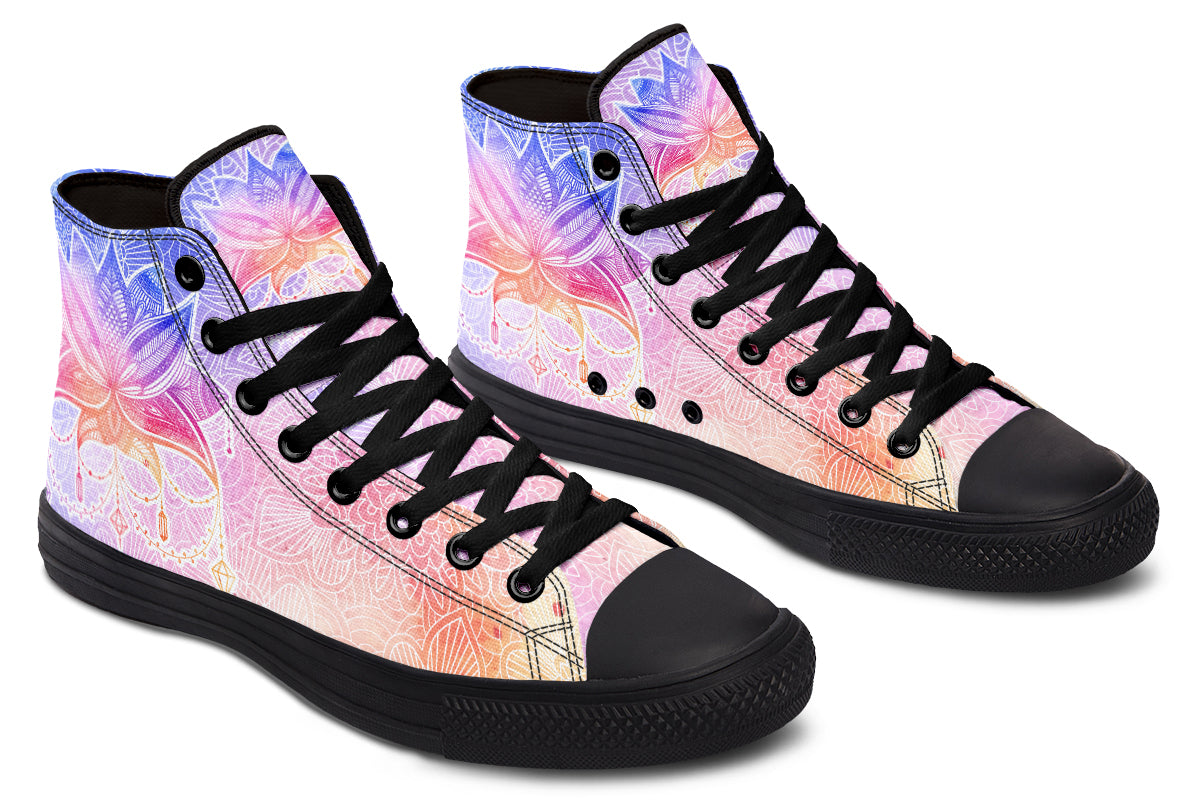 Watercolor Mandala Lotus Flower Hightops