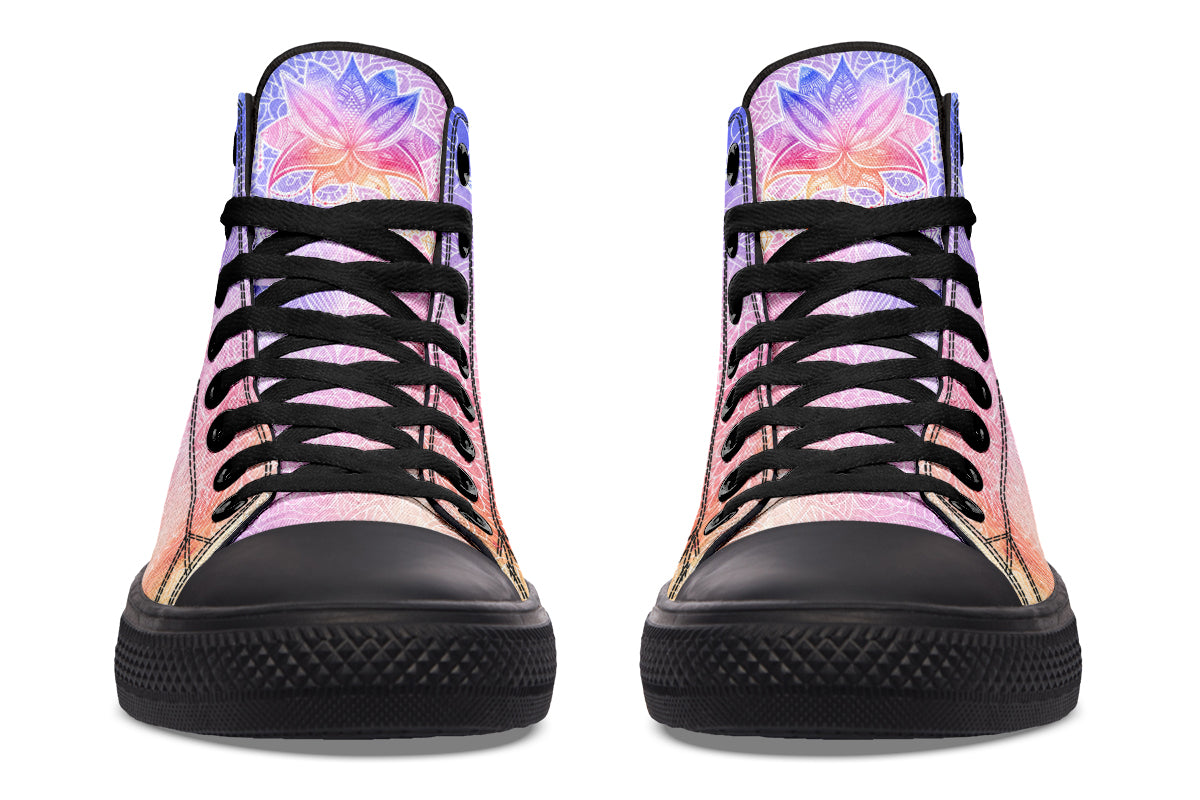 Watercolor Mandala Lotus Flower Hightops