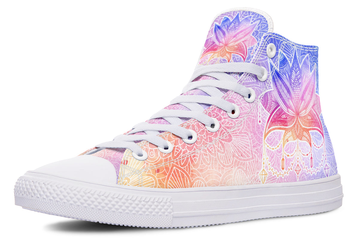 Watercolor Mandala Lotus Flower Hightops