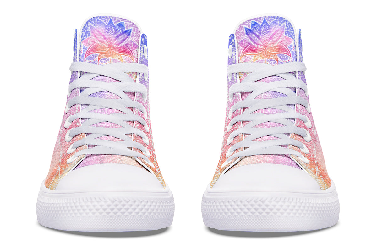 Watercolor Mandala Lotus Flower Hightops